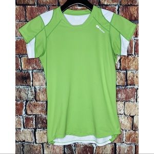 SUGOI Women’s Short Sleeve Pullover Green White Medium Cycling Jersey Shirt